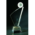 11" Golf Optical Crystal Award w/ Angled Tower Panel